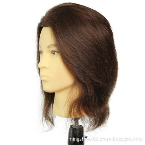 Cheap human hair salon hairdressing training head male mannequin heads with human hair for braiding